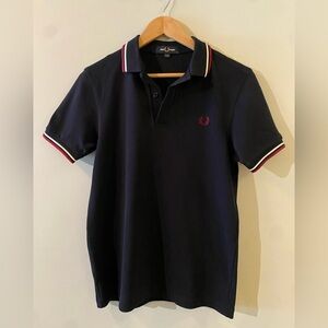 Fred Perry Navy Polo with Red and White Trim